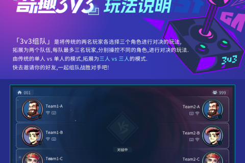 《奇趣电玩》「3v3组队」玩法说明